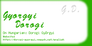 gyorgyi dorogi business card